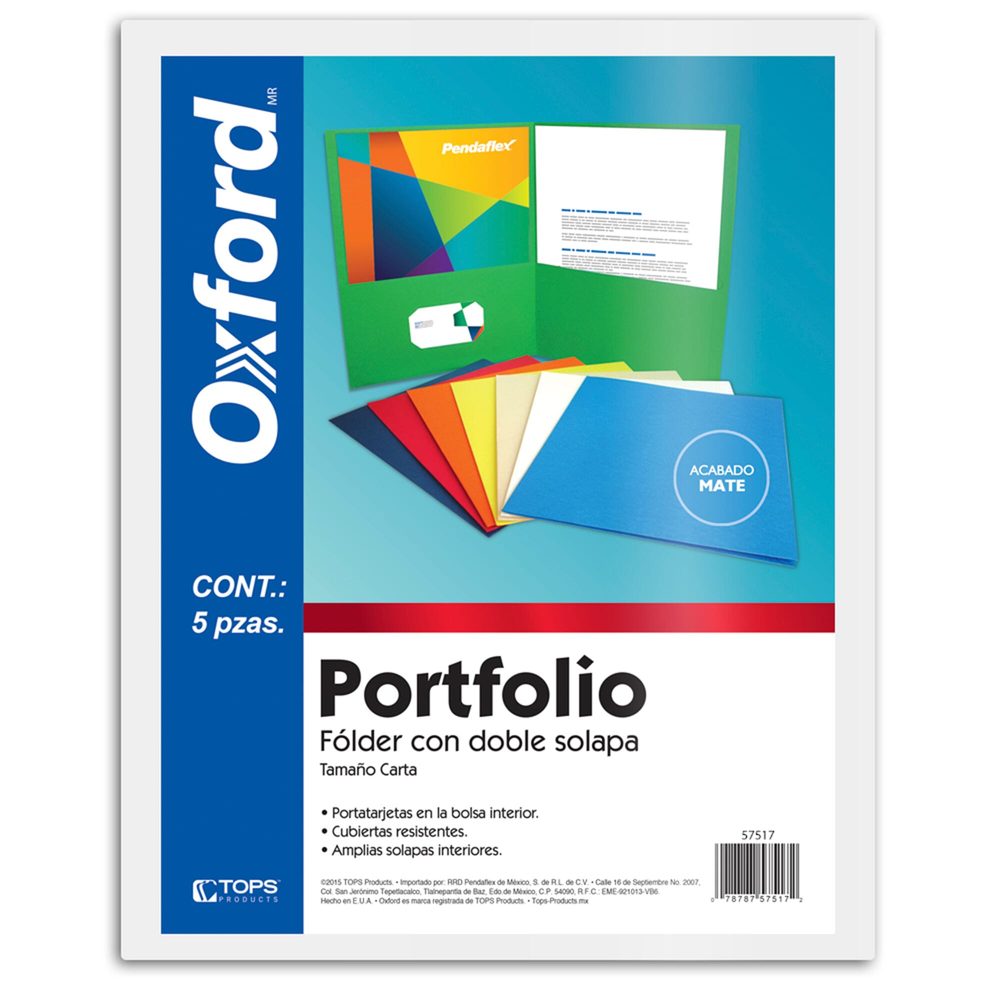 Folder con doble solapa Oxford carta col