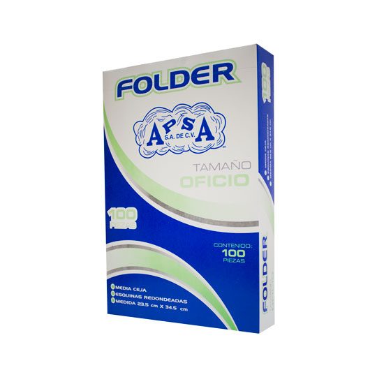 Folder crema APSA tamaño oficio , paque