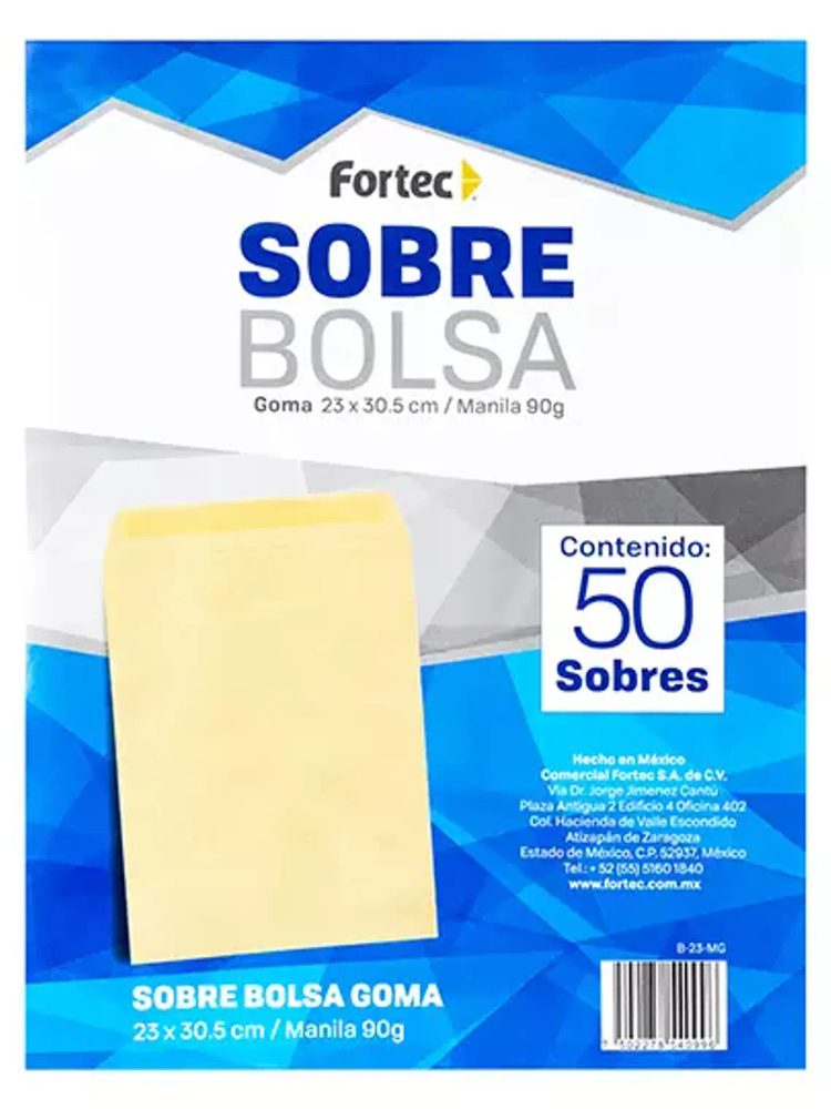 Sobre manila engomado Fortec legal caja
