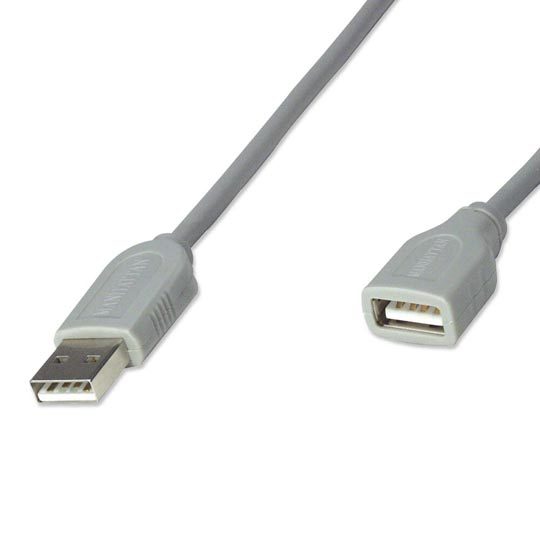 Cable USB, Manhattan, 340960, Extension 4.5M, Gris