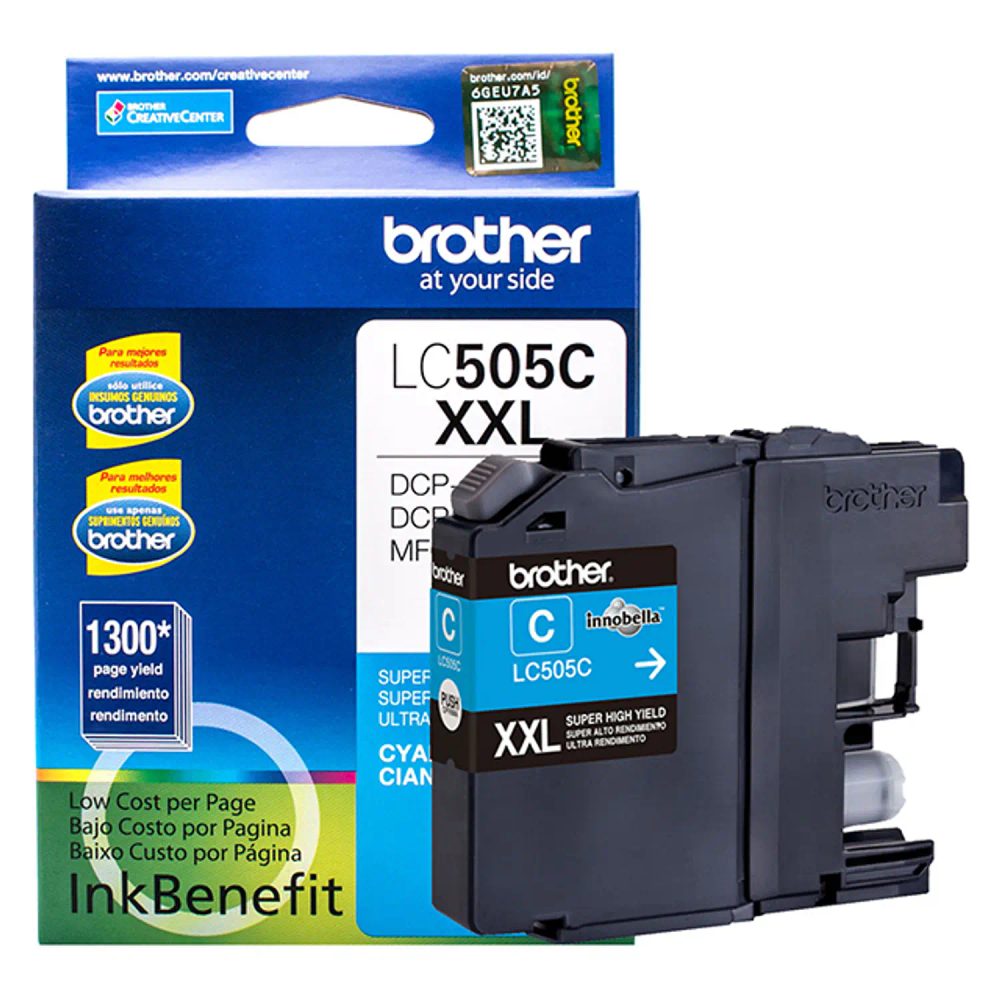 Cartucho brother tinta cian LC505C.