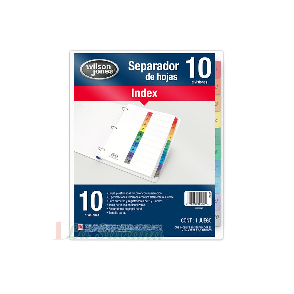 Separador c/numeración 10 divisiones ACC