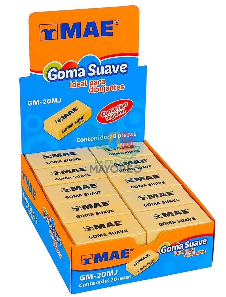 Goma tipo migajon mae caja con 20 piezas