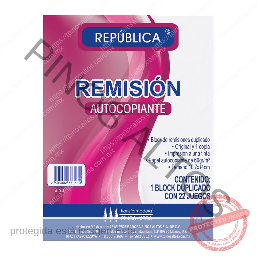 Remisión autocopiante Pinos Altos de 1/8