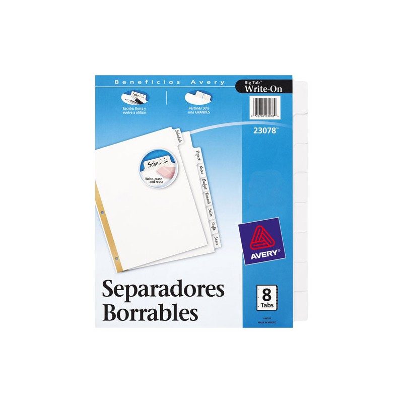 Separador plástico carta 8 divisiones AV