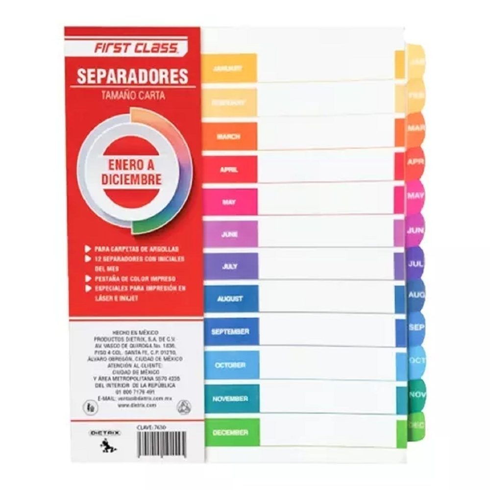 Separadores Dietrix tamaño carta de ener