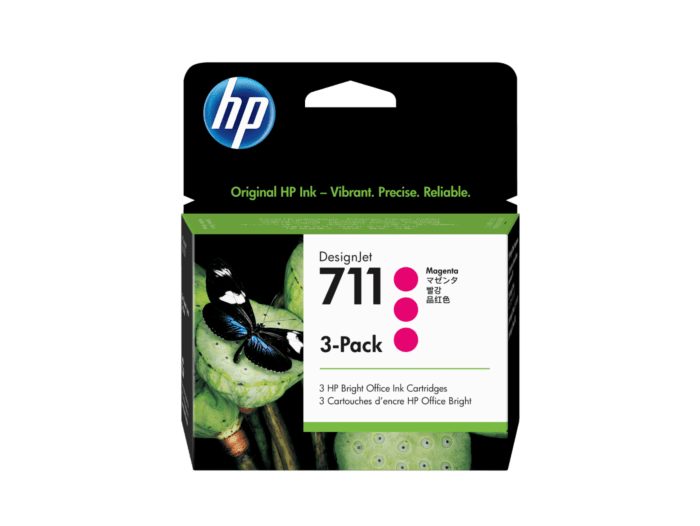 Pack de 3 cartuchos de tinta HP 711 de 2