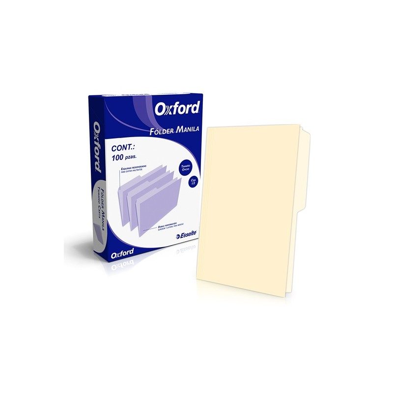 Folder manila Oxford oficio color crema