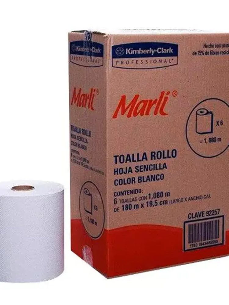 Toalla en rollo blanca Marli con 180 m,