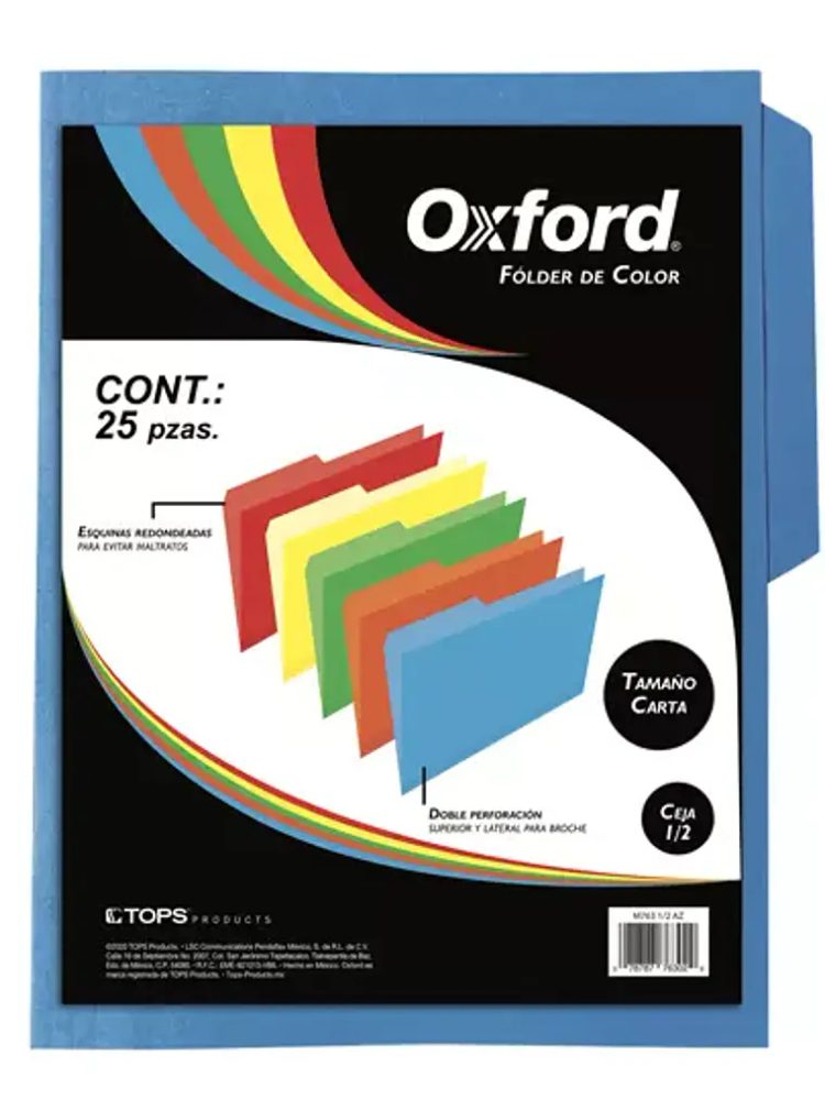 Folder de color Oxford carta color azul