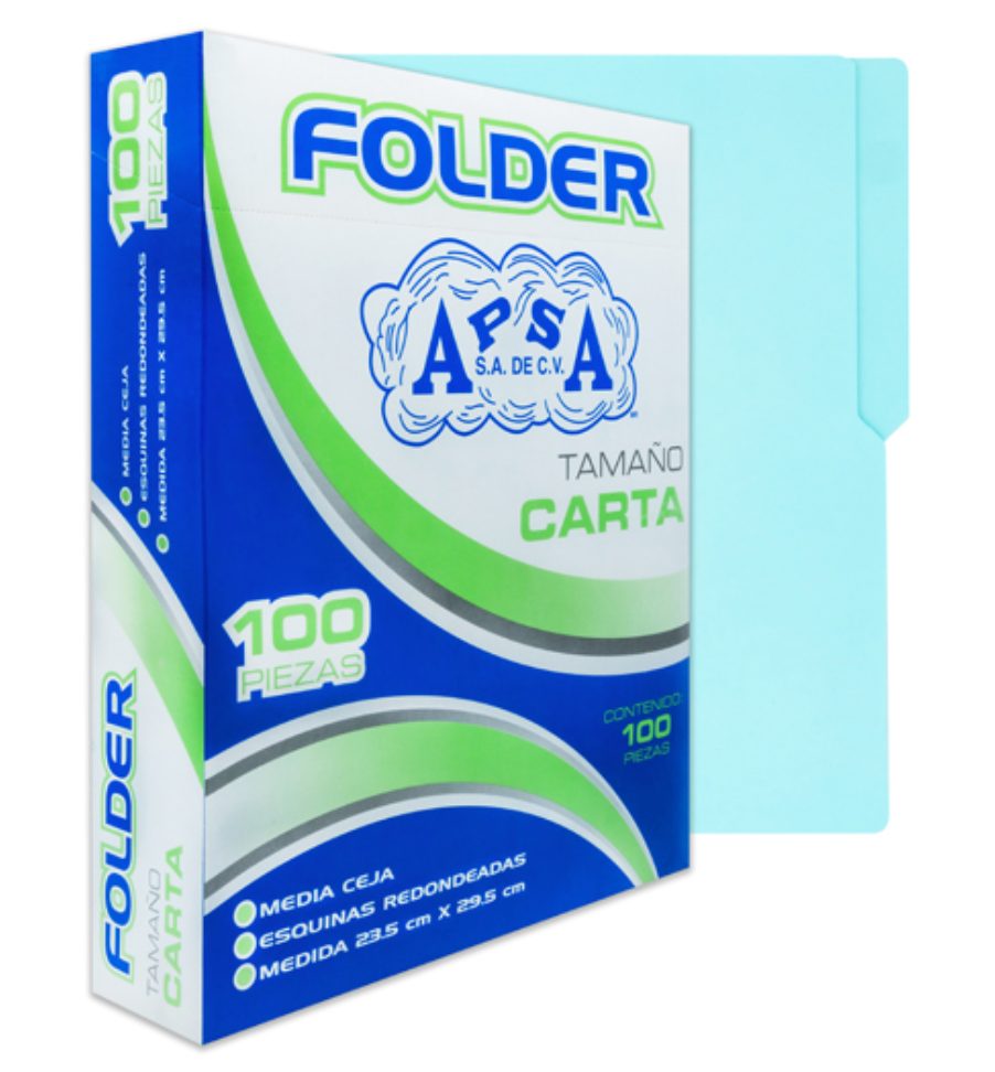 Folder azul APSA tamaño carta  , paquete