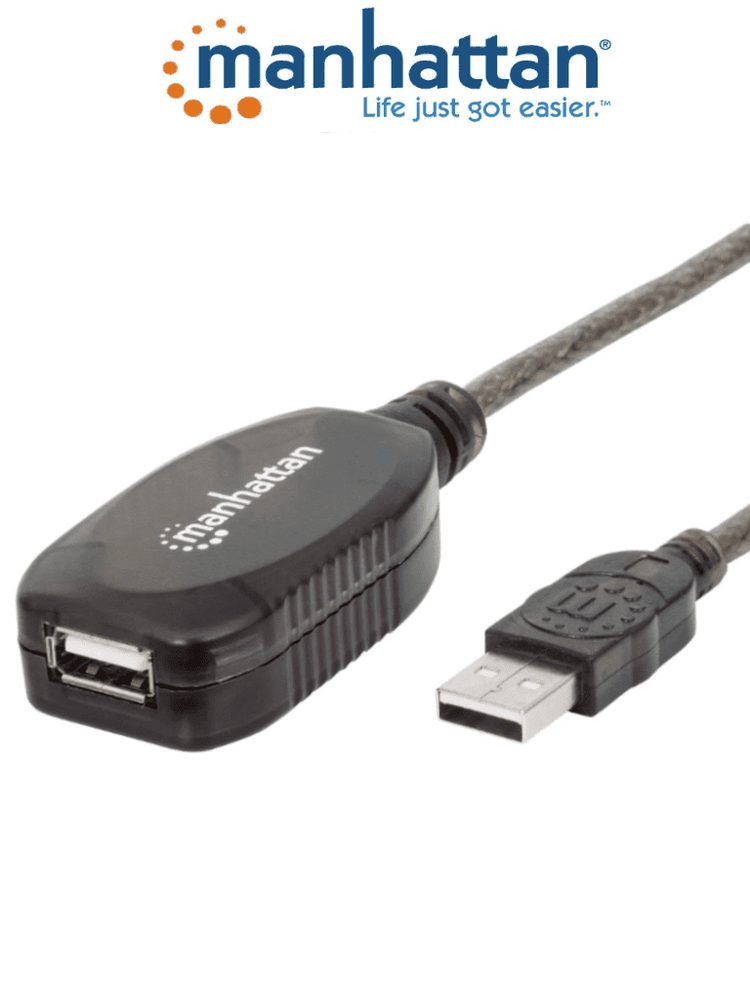 Cable USB, Manhattan, 165211, Extension 1.8M, Gris