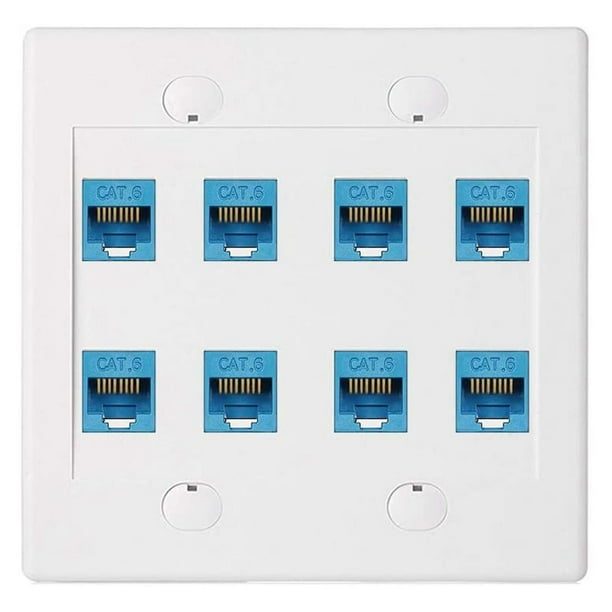 JACK RJ45 AZUL CON 8 PUERTOS PARA CABLE