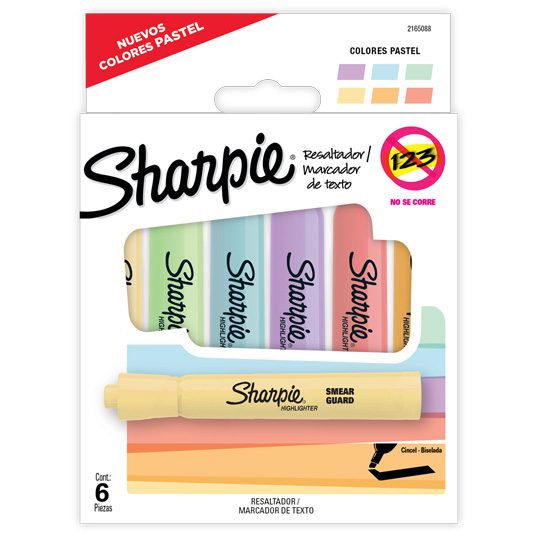Resaltador Sharpie Tank caja con 6 pieza
