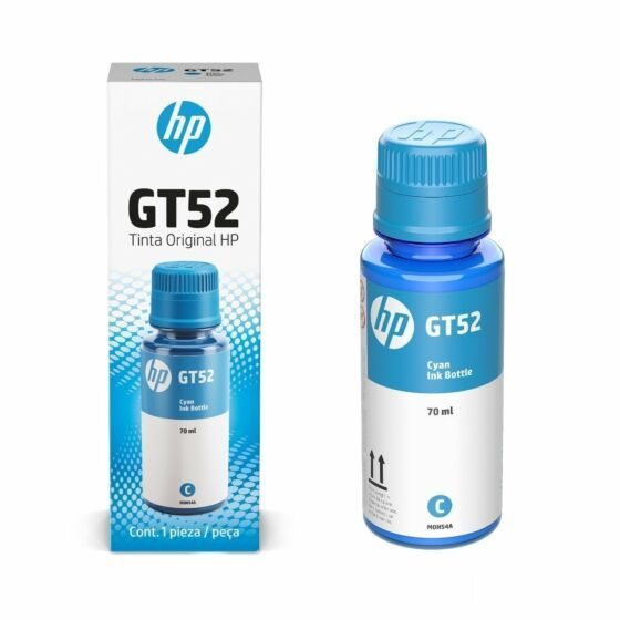 Botella de tinta cian HP gt52