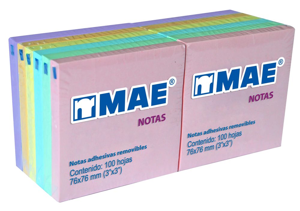 Notas Adhesivas MAE colores pastel 3x3 b