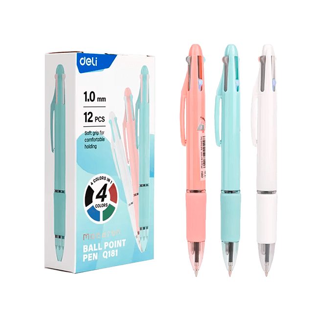 LM-Boligrafo Deli 4 en 1, colores basico