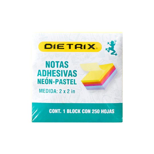 Notas adhesivas DIETRIX neón y pastel de