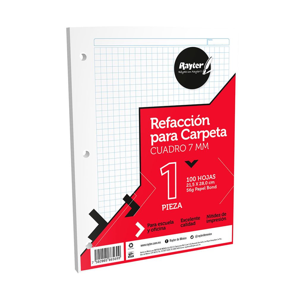 Hojas de repuesto para carpeta Rayter, c