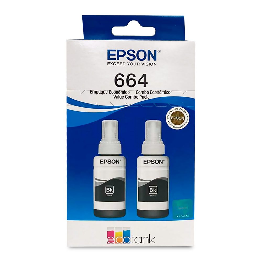 Kit tintas negras Epson T664 2 pzas.