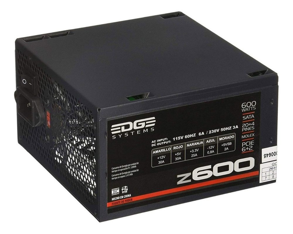 FUENTE DE PODER ACTECK DE 600W COLOR NEG