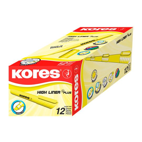 Resaltador High liner plus Kores, caja 1