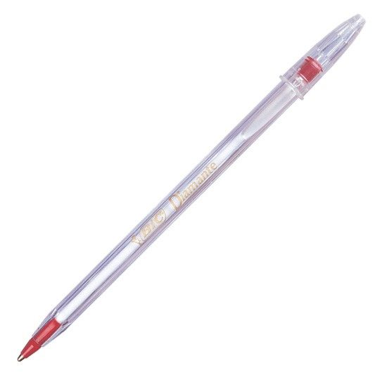 Bolígrafo BIC cristal diamante rojo punt