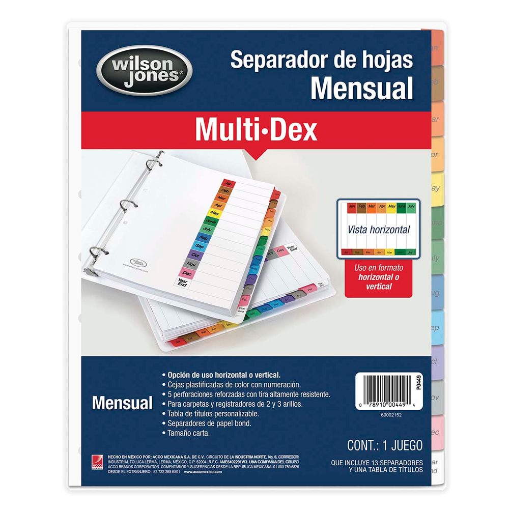 Separador multidex mensual ACCO tamaño c