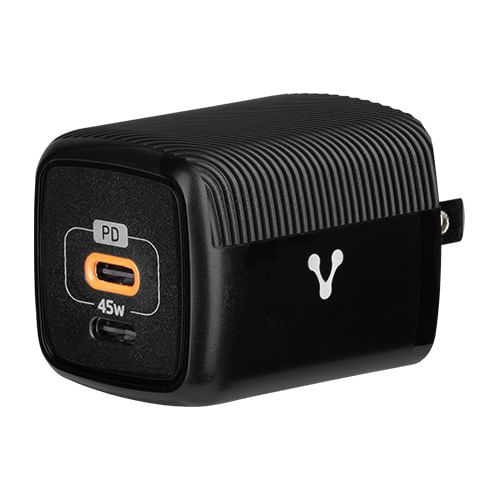 Cargador Pared / Vorago / AU-402 - Carga Rapida / 3.0 a 1 Usb-c / 45W / Negro