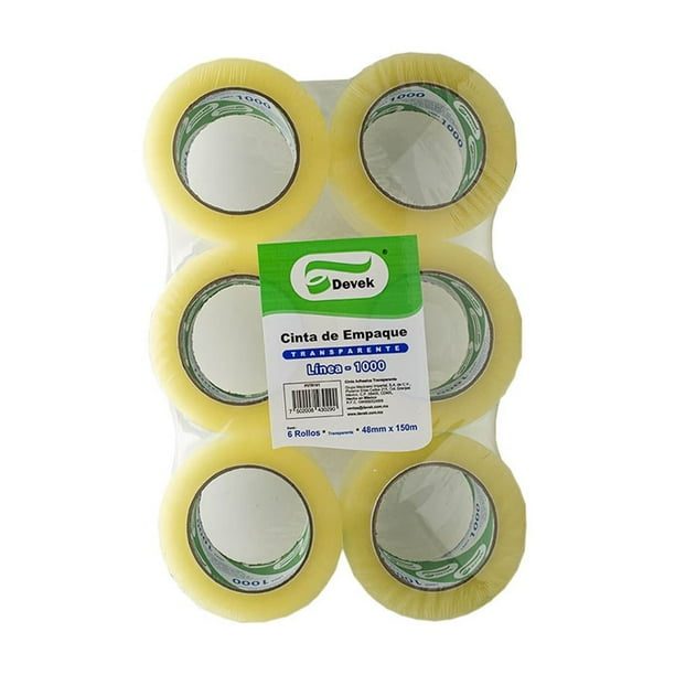 Cinta de empaque transparente Devek 48 m
