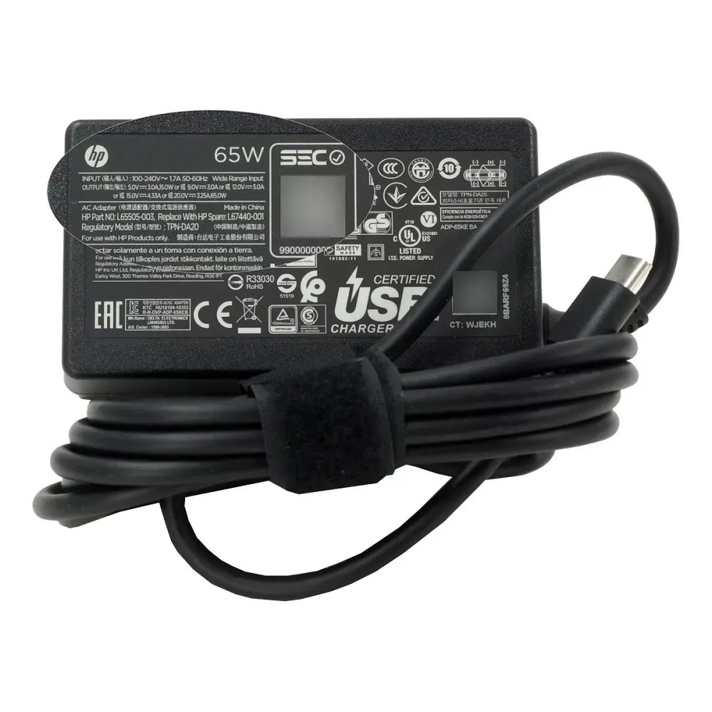 Cargador HP para laptop USB-C de 65W de