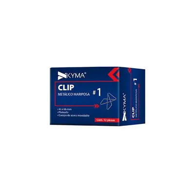 Clip metálico kyma mariposa no.1 c/12 pz