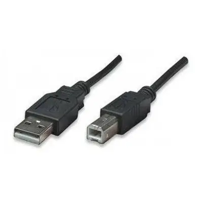 Cable USB, Manhattan, 337779, V2.0 A-b 5.0M, Alta Velocidad, Negro