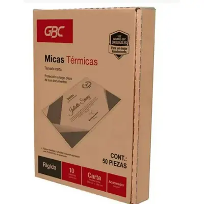 Mica térmica ACCO tamaño carta 10 milésimas rígida caja con 50 piezas