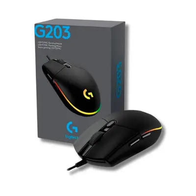 Mouse Gaming Logitech G203 Lightsync RGB Optico Alambrico USB 8000DPI Azul