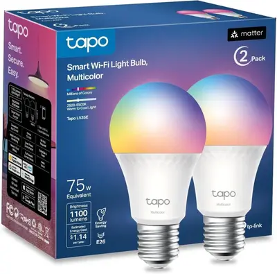 Foco Inteligente TP-Link Tapo L535E2-PACK RGB Multicolor Compatible con Matter No Requiere Hub