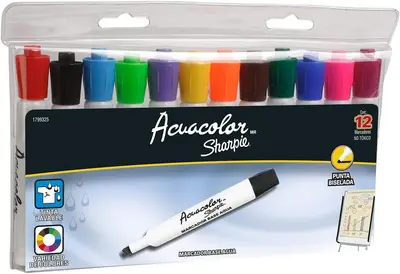 sharpie acuacolor con 12 piezas color azul