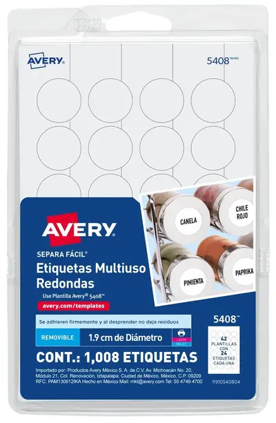 Etiqueta redonda removible AVERY