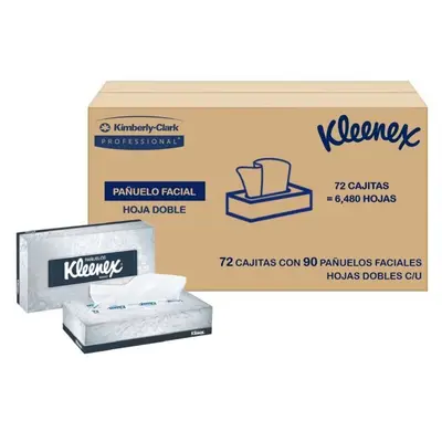 Pañuelo facial Kleenex caja con 90 hjs