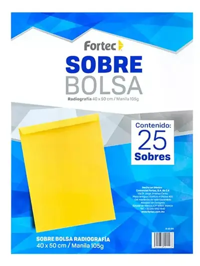 Sobre manila engomado Fortec radiografía