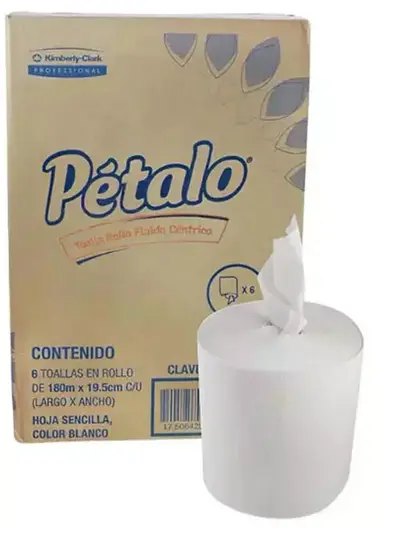 Toalla en rollo blanca Petalo