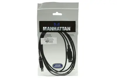Cable USB, Manhattan, 342650, A-b 1.8M, Negro Economico