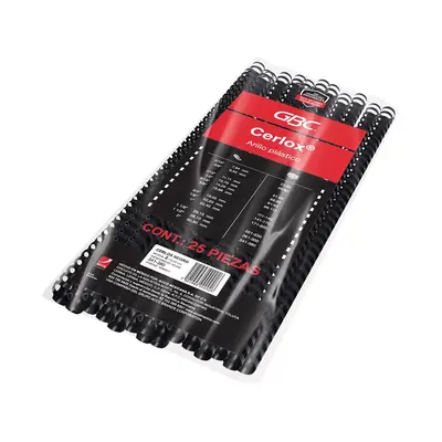 Gusano cerlox GBC plástico negro 7/8"