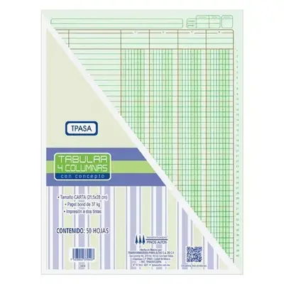 Tabular 4 columnas con concepto Pinos