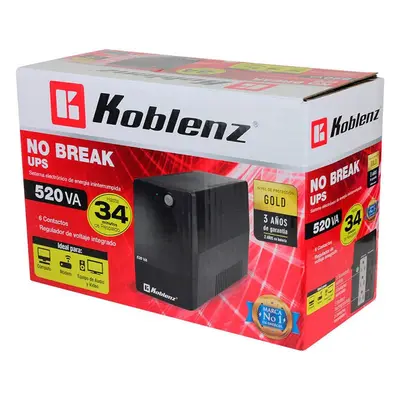 No Break Interactivo Koblenz 1500VA / 900W Cont 7 con BAT4 y 3 con SUPR/USB/RJ11/RJ45/ Hasta 180MIN