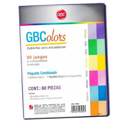 Cubierta tamaño carta olor mixto GBC