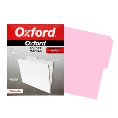 Folder manila Oxford carta color rosa