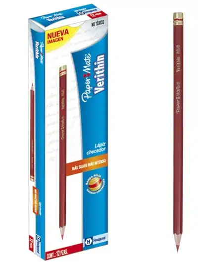 Lápiz checador Verithin rojo caja con 12.0