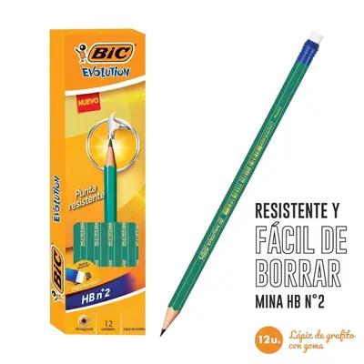 Lápiz de grafito BIC Evolution No. 2 HB