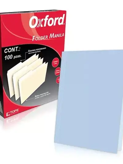 Folder manila Oxford carta color azul